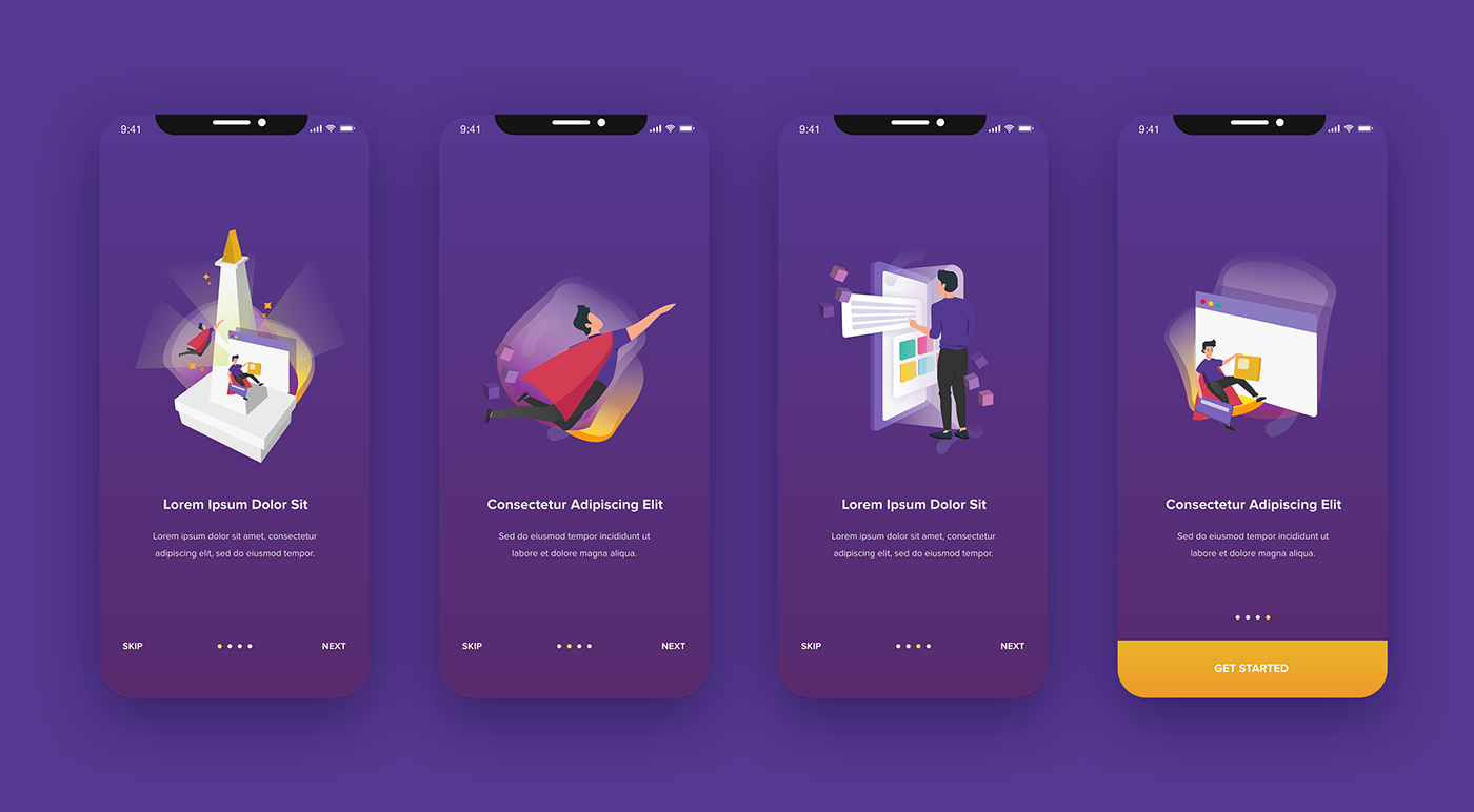 Серия onboarding экранов